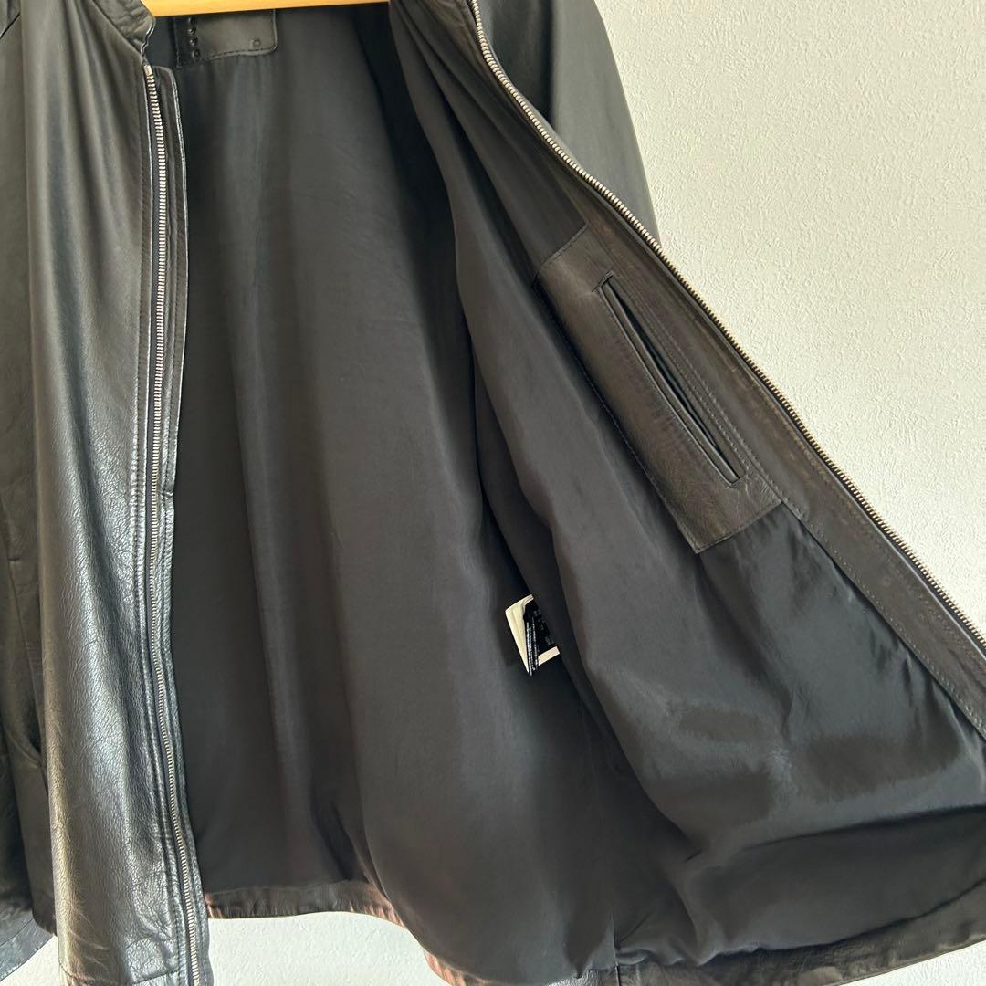 10sei0otto レザージャケット　ノーカラー　ブラック