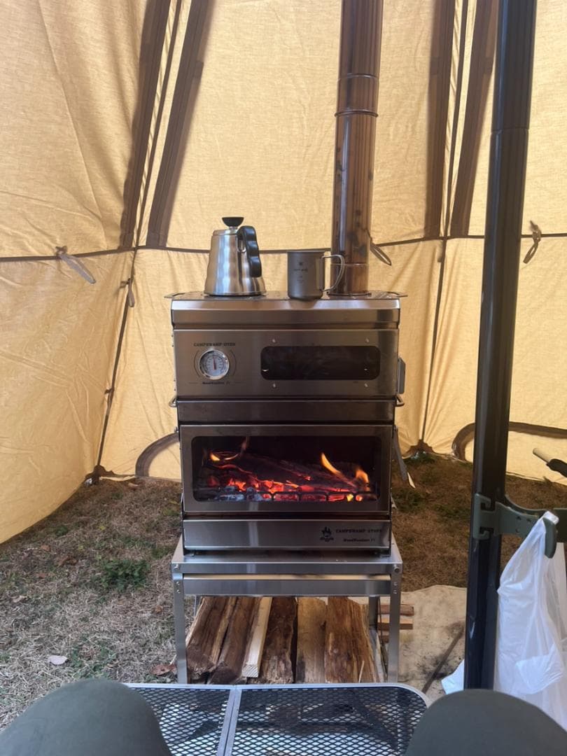 薪ストーブWoodWonders4＋パイプオーブン＋レンコンテント2M＋ガード