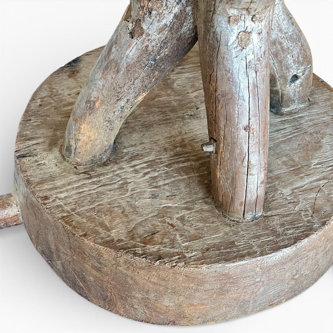 【希少】 チーク材 テーブル アフリカ？民芸品 アンティーク プリミティブ