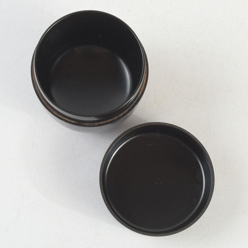 茶道具　加賀蒔絵師　志田伯峰作　鼓蒔絵　中棗　共箱　V　9519