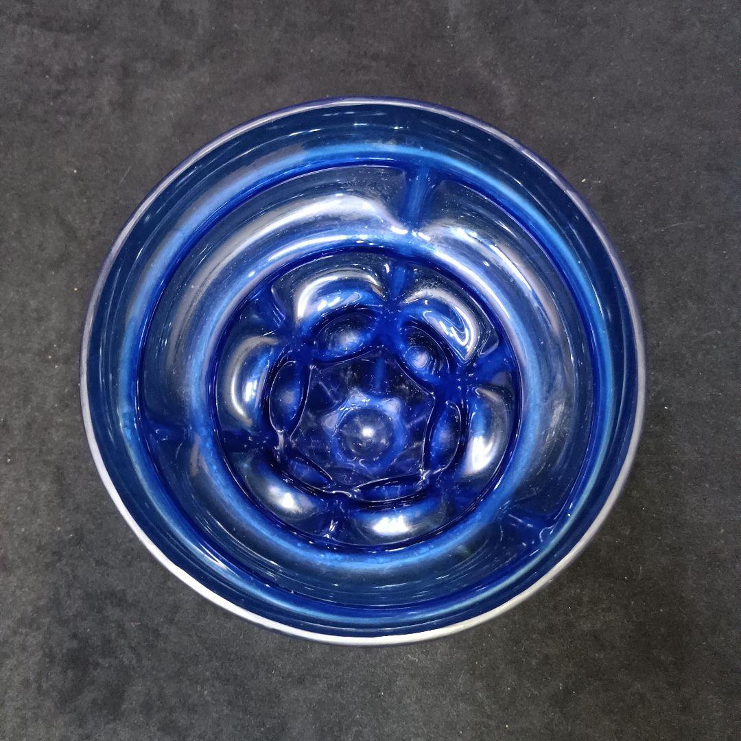 コバルトブルー ガラス製 花瓶 ボウルセット