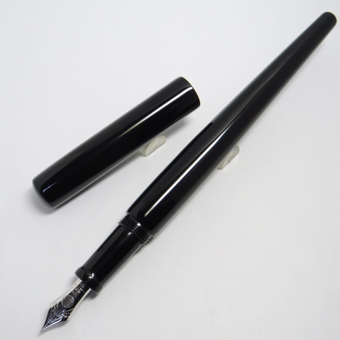 【希少・超ロング】中屋万年筆 デスクペン 黒呂色 Nakaya Deskpen