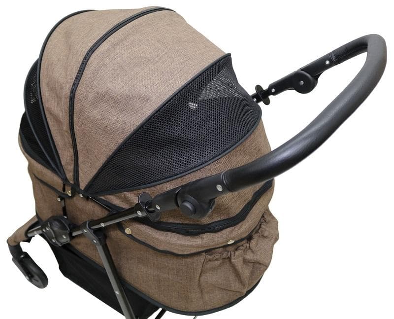 多頭用耐荷重30kg！ココハート ４輪ペットカート/甘えん坊バギーBIG 茶