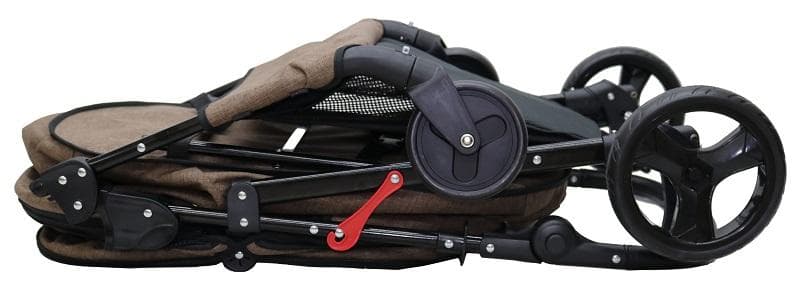 多頭用耐荷重30kg！ココハート ４輪ペットカート/甘えん坊バギーBIG 茶