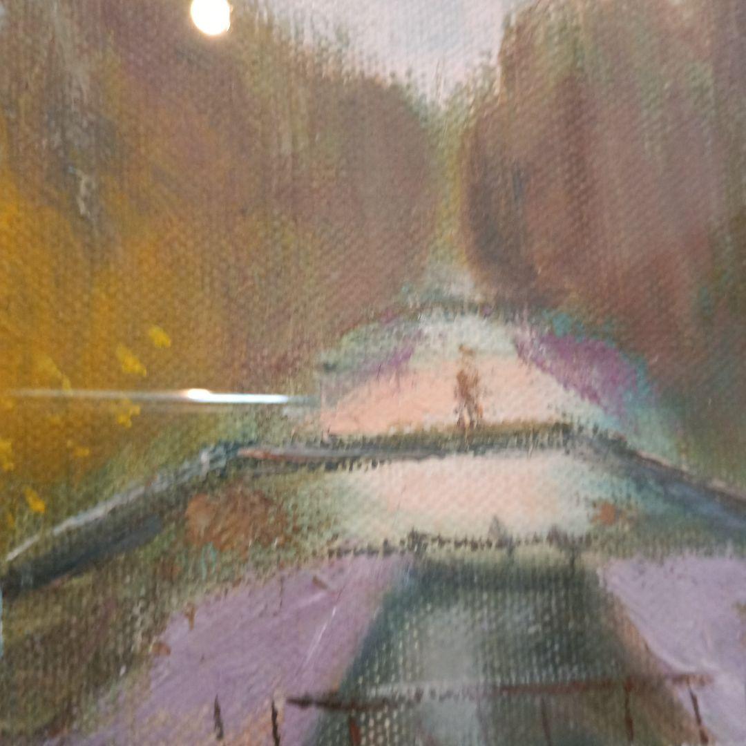 絵画　油彩　Shindo Mori サンマルタン運河　F3 　森真道　S