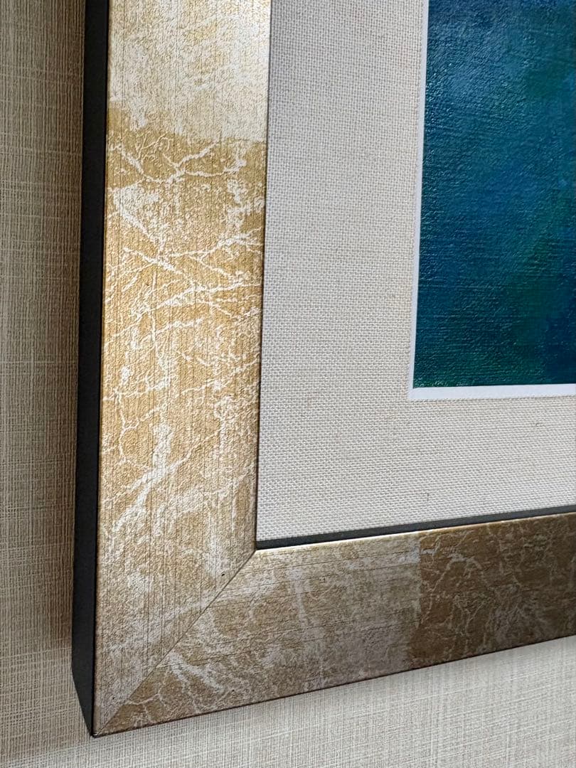 油彩原画　『睡蓮』　F8キャンバス　額装品