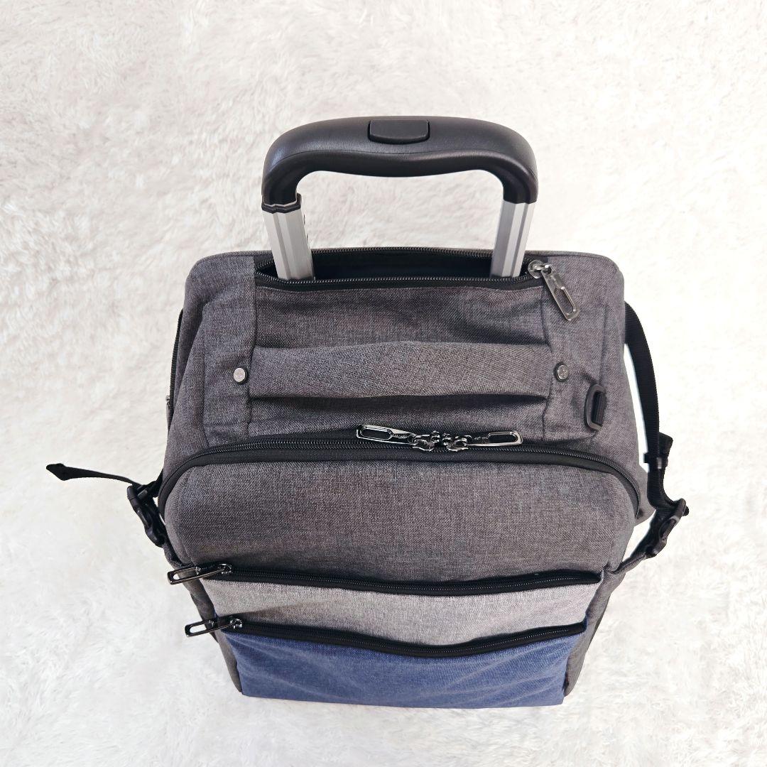 美品 4way 軽量 多機能キャリー 大容量 リュック キャリーバッグ グレー