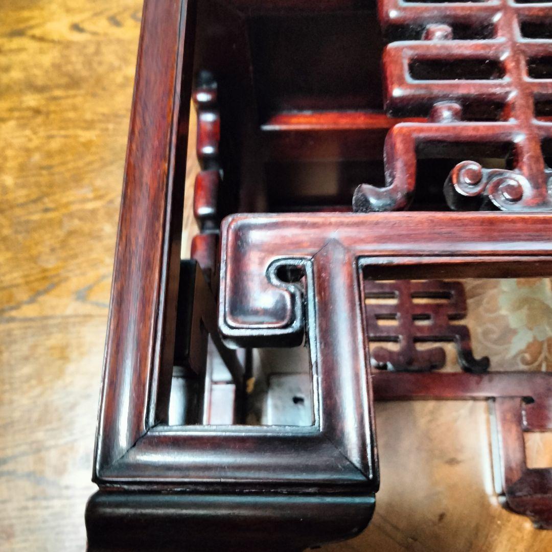 花台 中国 唐木　花台飾台　香炉台　盆栽台　正方卓 中国美術　訳アリ品