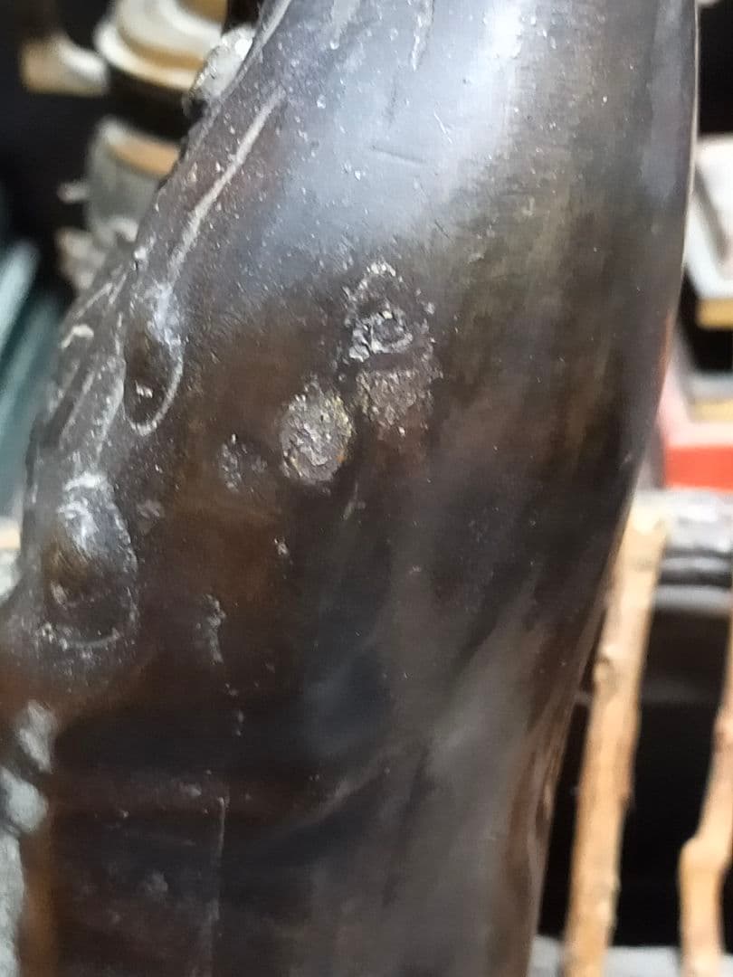 ♥☆彡　とても古い　銅製　観音像　立像　観音様　白衣観音　仏像　骨董　レトロ