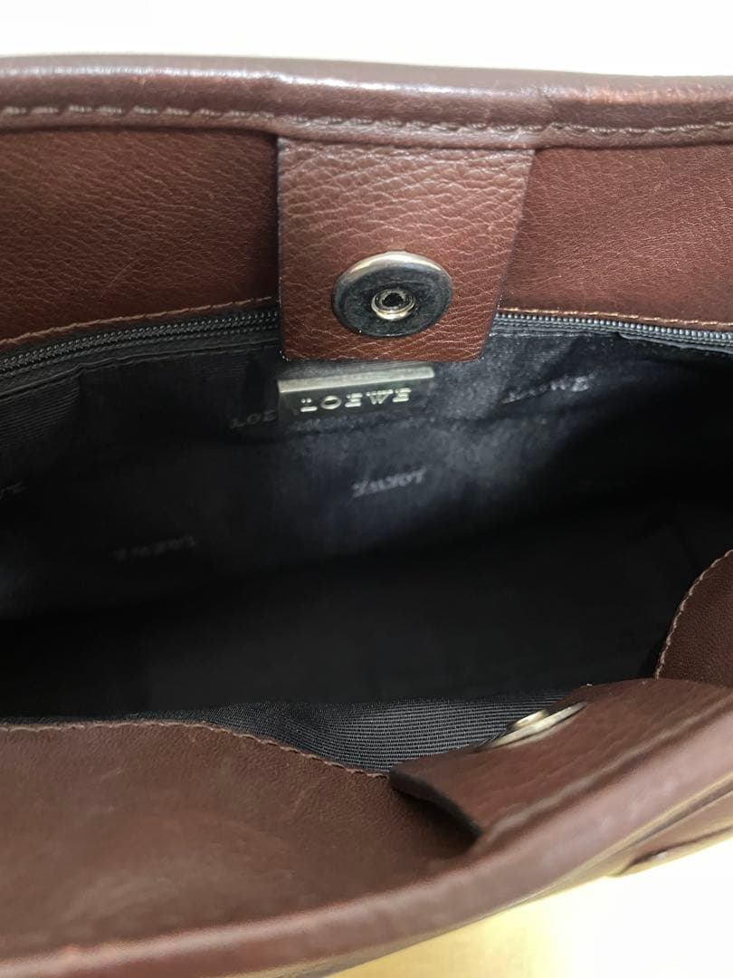 【美品】LOEWE ブラウンレザー バッグ