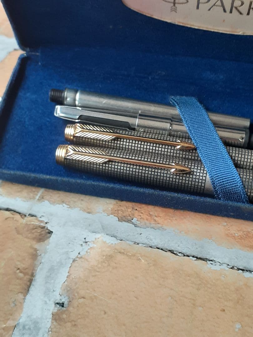 へ*可様 Parker 万年筆セット シルバー メッシュデザイン