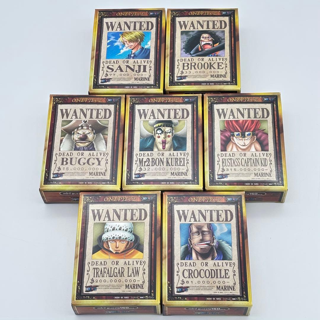 ①ONE PIECE ワンピース 手配書ミニパズル150ピース 完成品18個