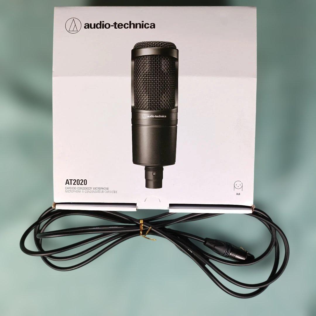 【美品】audio-technica AT2020 コンデンサーマイク、ケーブル