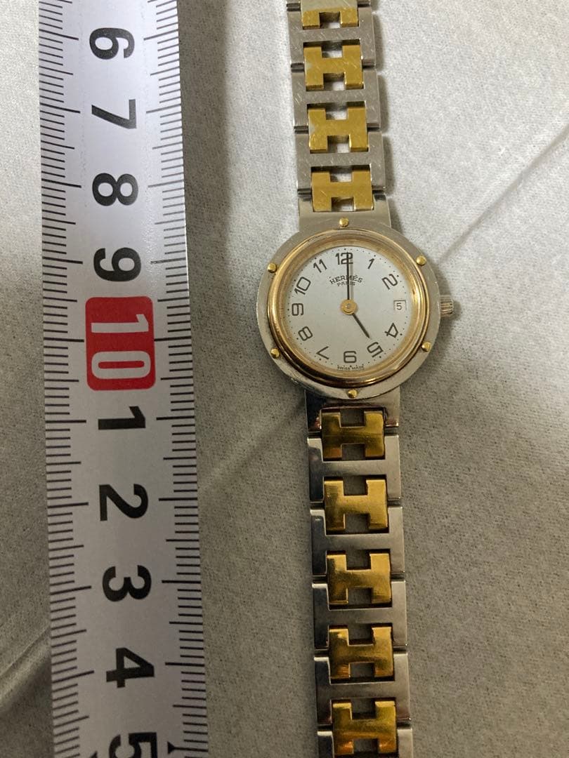 HERMES アナログ時計 シルバー/ゴールド