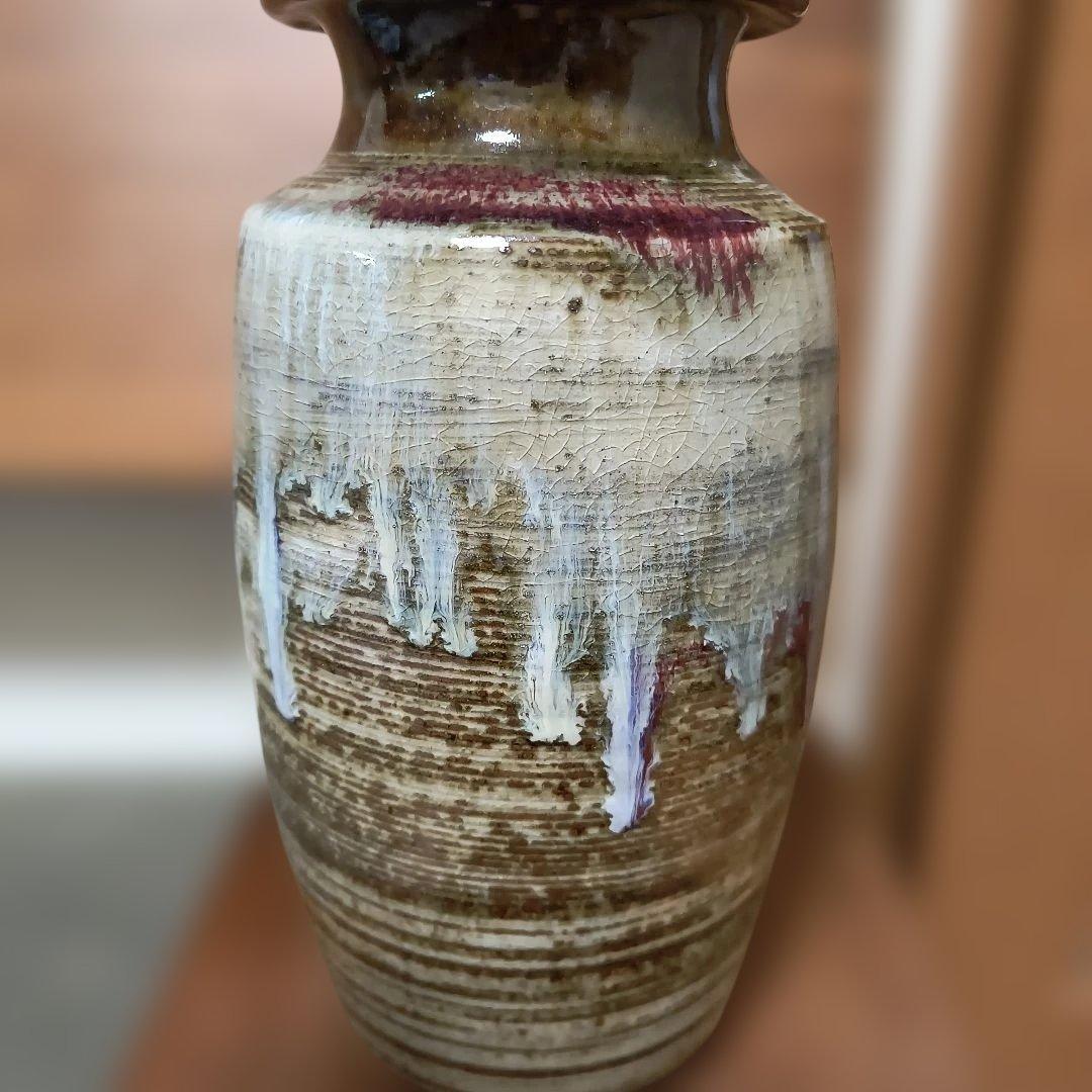 陶器製グリーンパープル瓶