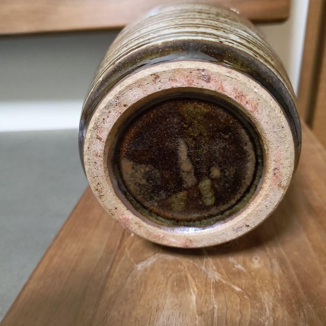 陶器製グリーンパープル瓶