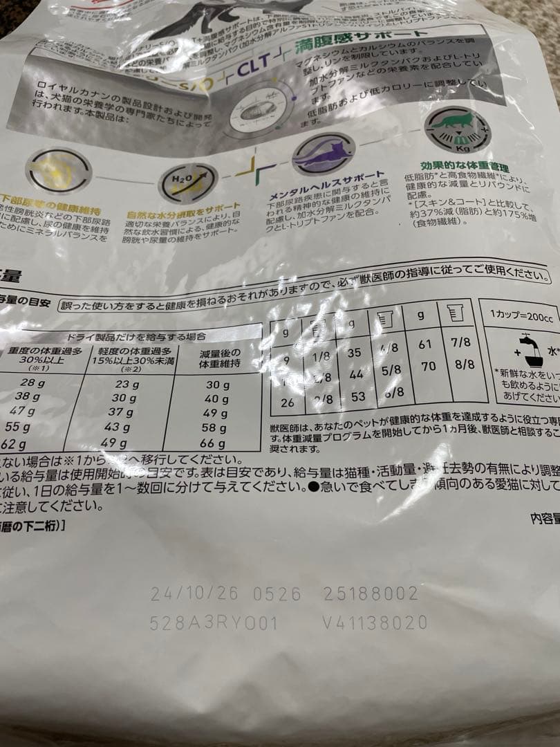 ロイヤルカナン　ユリナリーS/O＋CLT　満腹感サポート　猫用