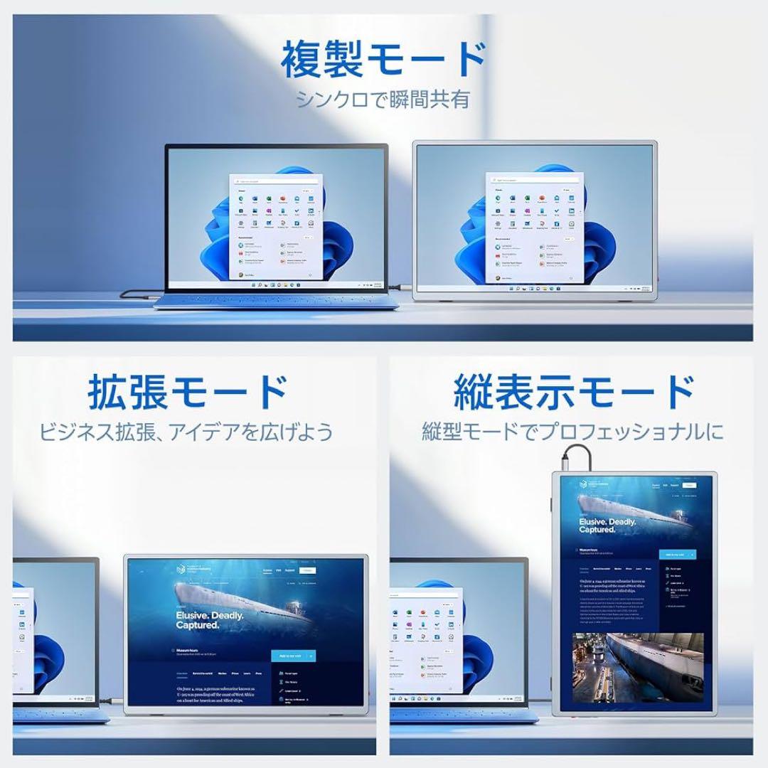 Intehill ポータブルモニター13.3インチ フルHD U13NA