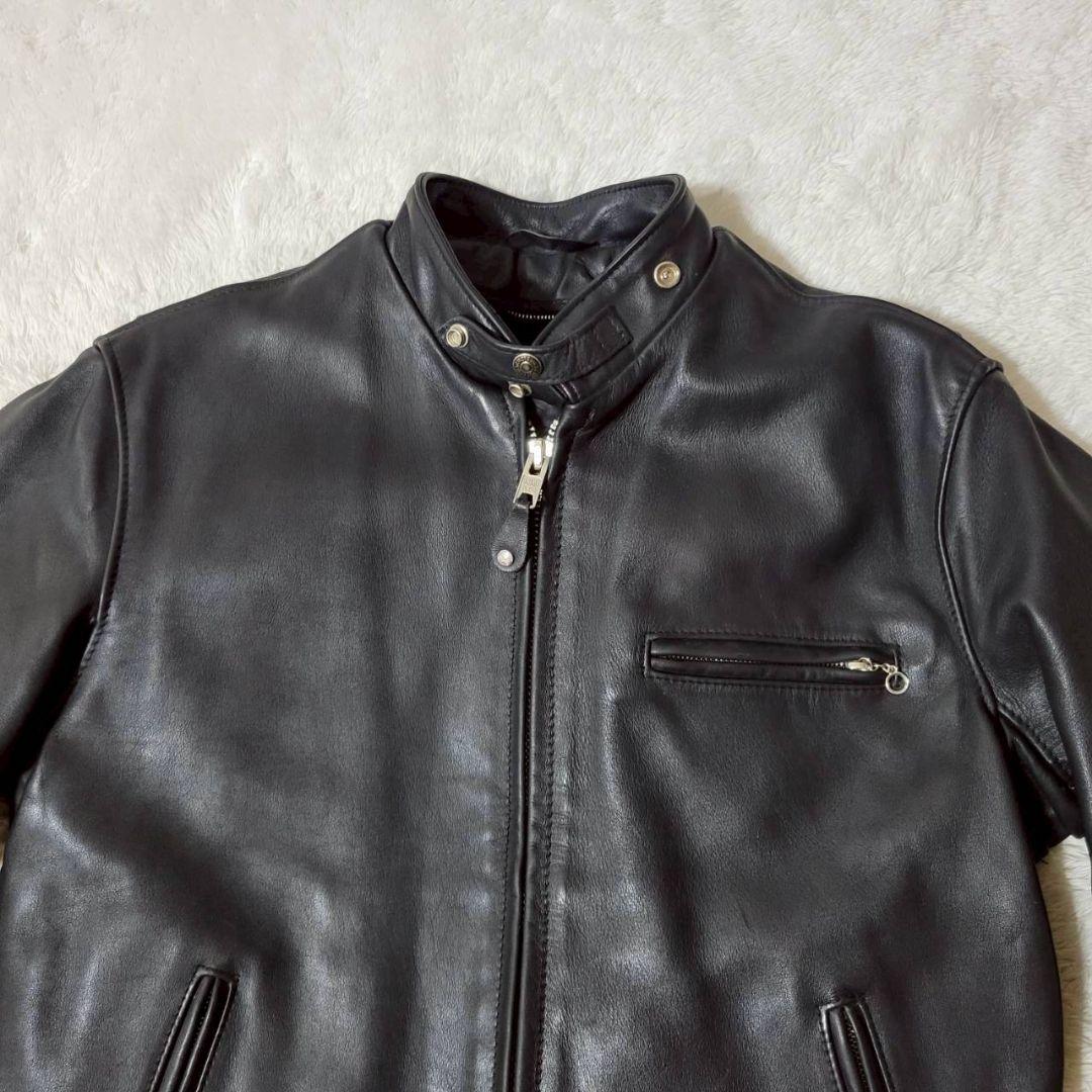 米国製42✨ SCHOTT シングル ライダース ボア ライナー ブラック XL