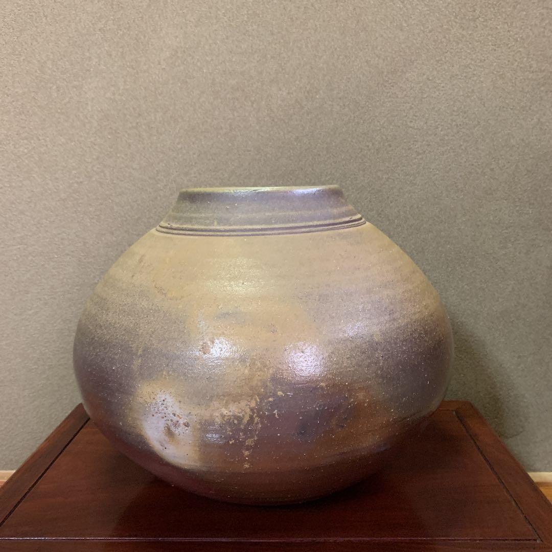 備前焼物故作家　武用　真（ぶようしん）花瓶・壺（共箱・共布・栞、付）お正月に！！