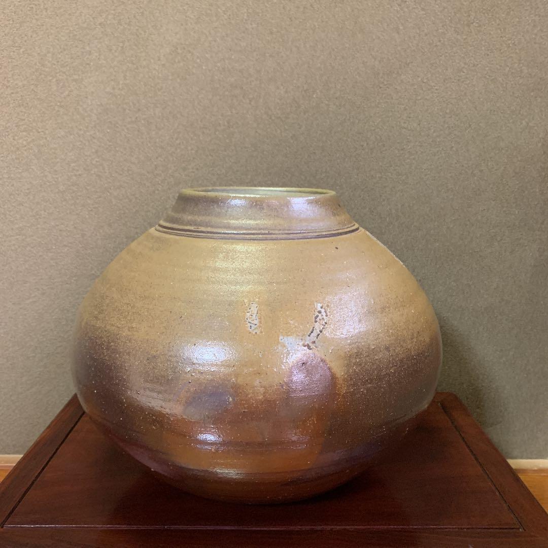 備前焼物故作家　武用　真（ぶようしん）花瓶・壺（共箱・共布・栞、付）お正月に！！