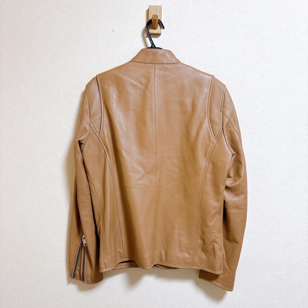 ジャックローズ シングル ライダースジャケット 羊革 ラムレザー 本革 キャメル