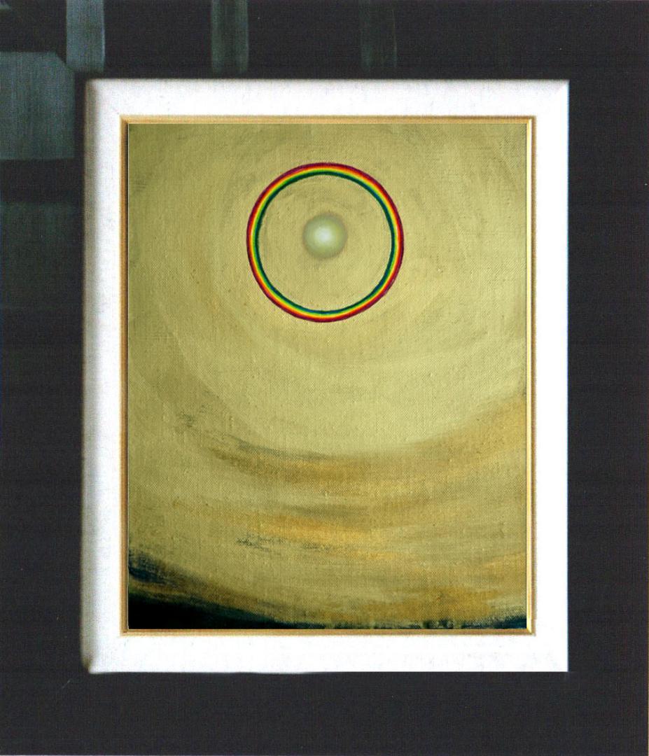 油絵 菅家令子 絵 絵画インテリア額付(白) F3-G92023 風景 希望 祈