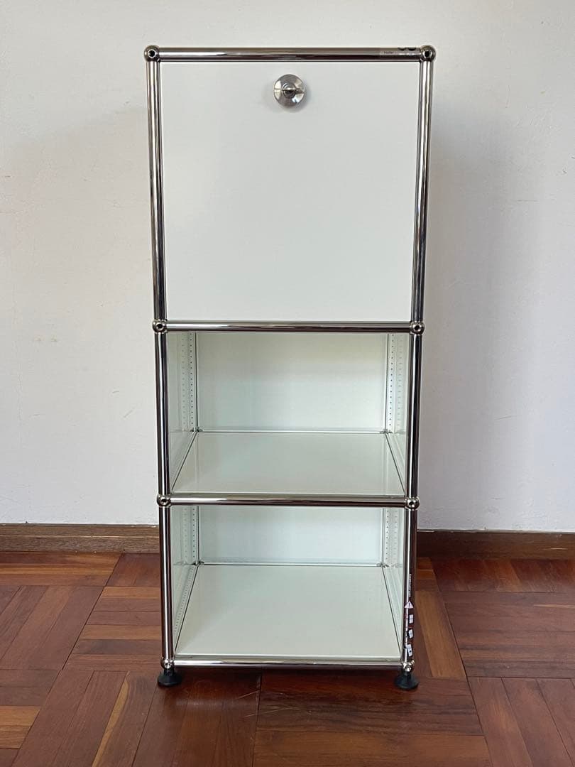 USM ハラー 1列 3段 ドロップダウンドア キャビネット ピュアホワイト