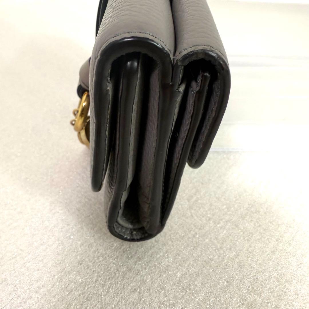 美品　クロエ 三つ折り財布　スモールトリフォールド　 アルファベット　グレー