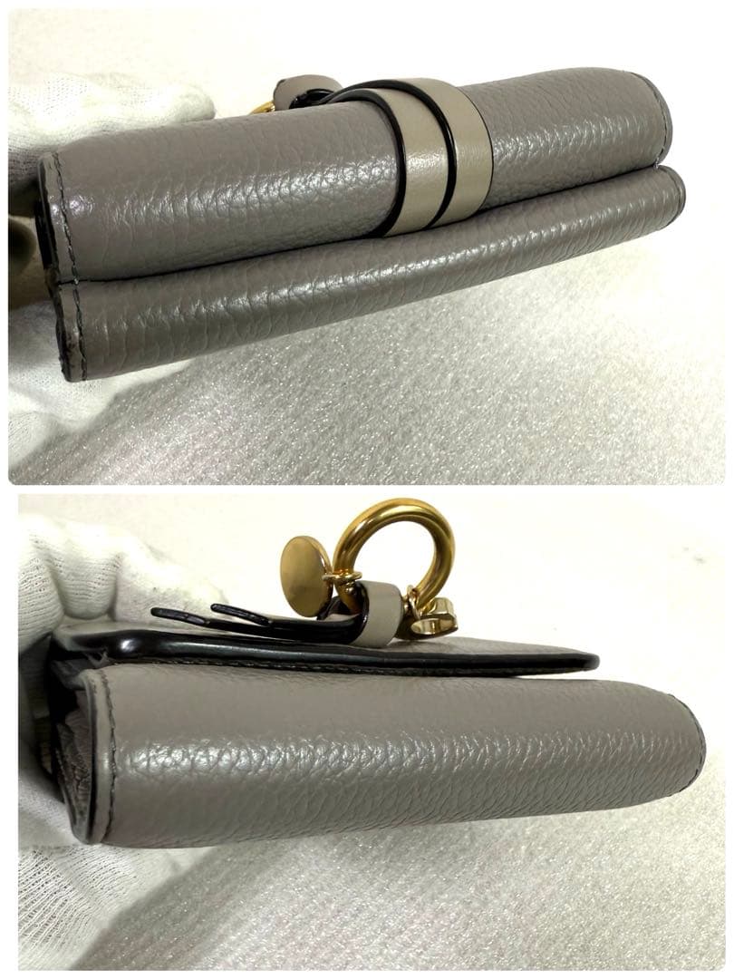 美品　クロエ 三つ折り財布　スモールトリフォールド　 アルファベット　グレー