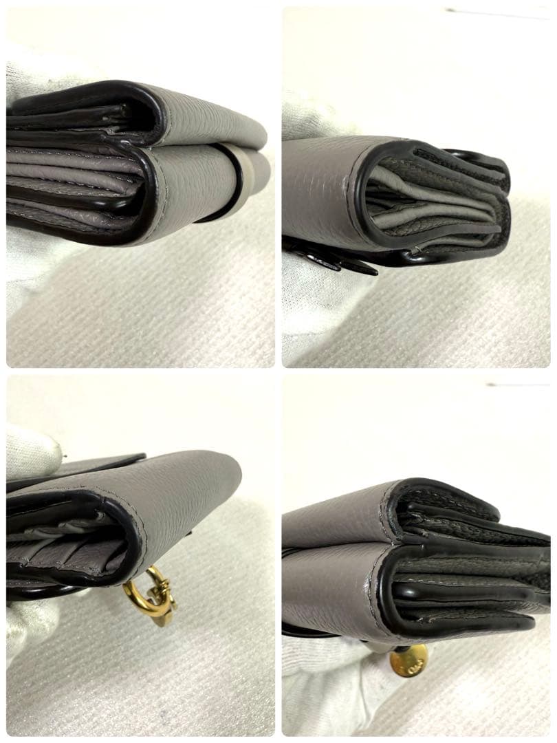 美品　クロエ 三つ折り財布　スモールトリフォールド　 アルファベット　グレー