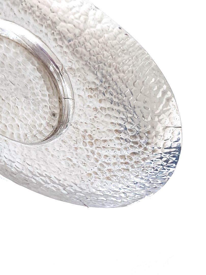 純銀 茶托　鎚目小判形 5客揃　430.18g 煎茶道具