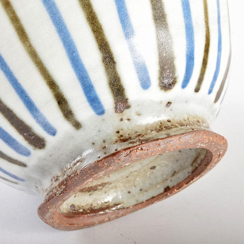 茶道具　河井寛次郎作　糖白釉　土賊文碗　仕覆付　共箱　M　R4957