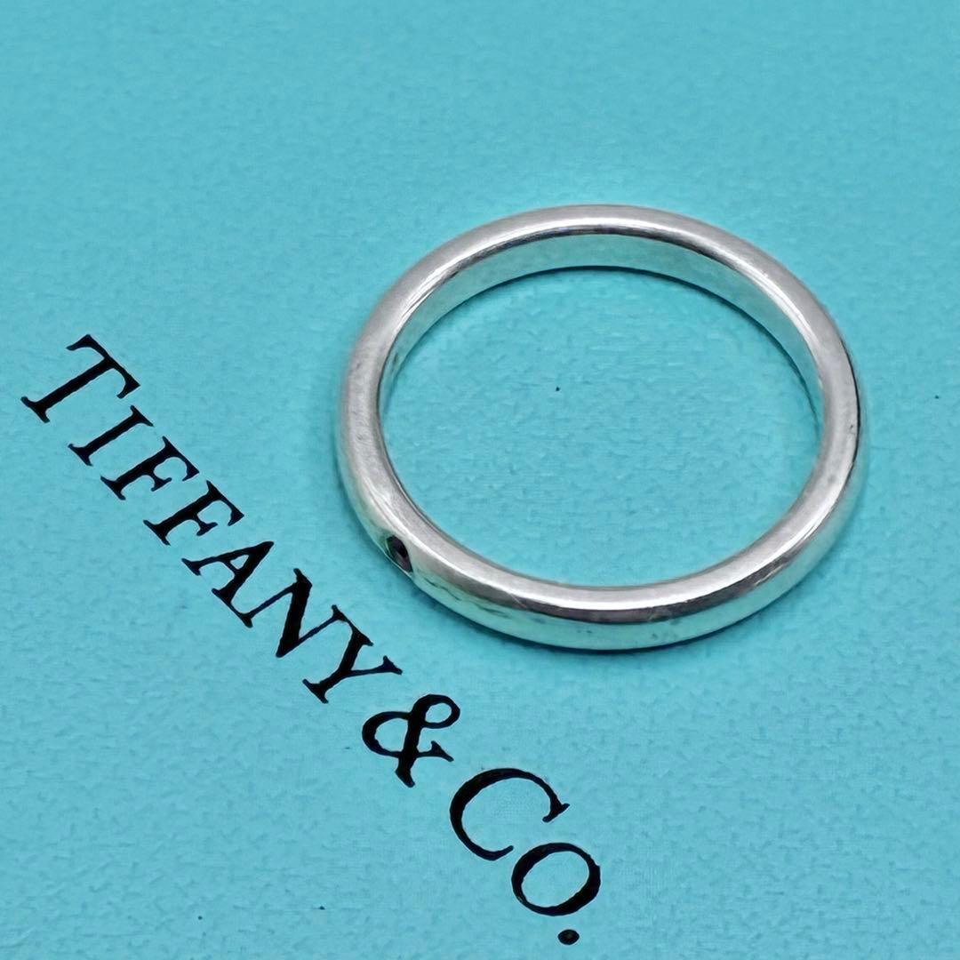 ティファニー　13号　スタッキング　バンド　リング　　シルバー　ピンクサファイア