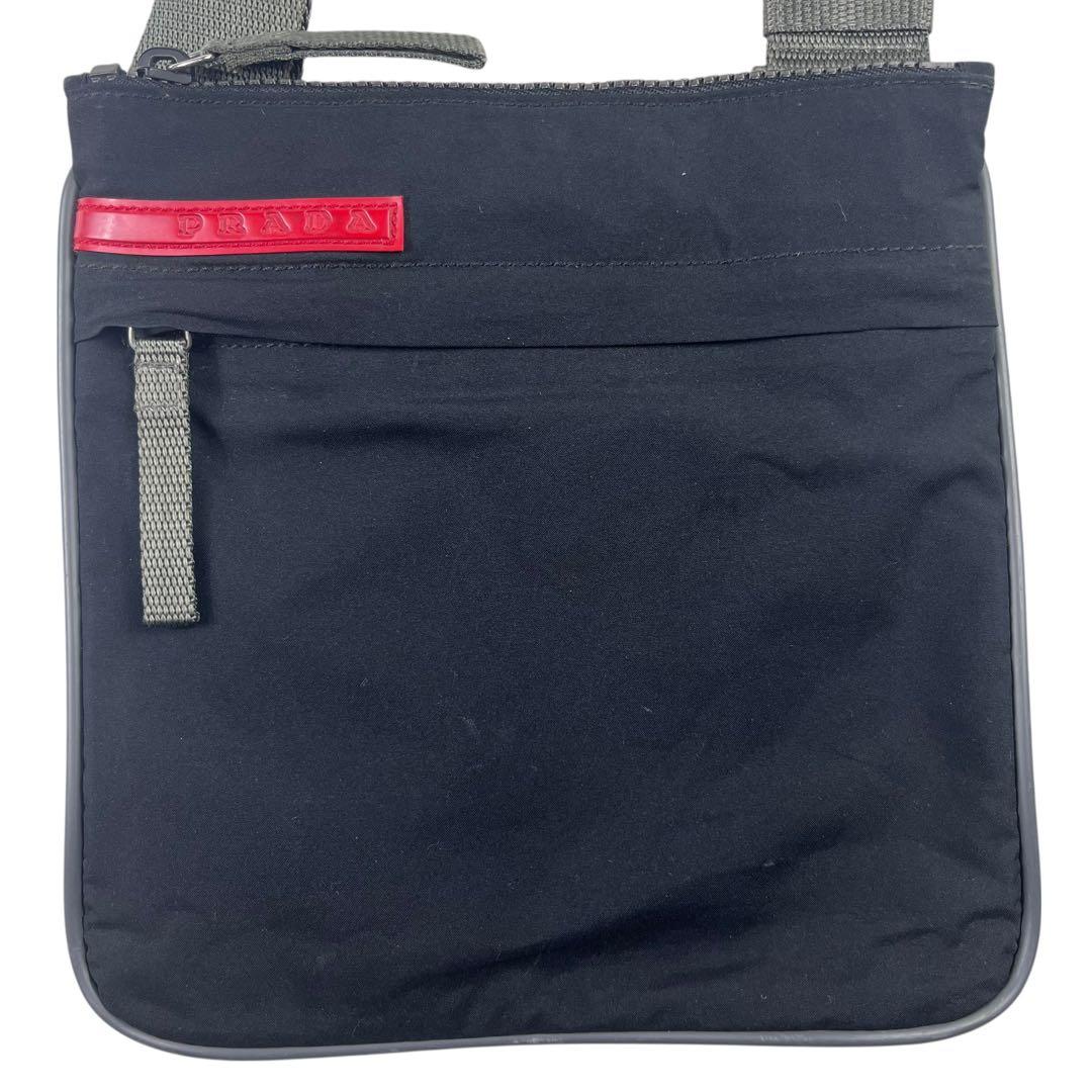 美品 プラダ スポーツ サコッシュ ショルダーバッグ ブラック 斜め掛け ロゴ