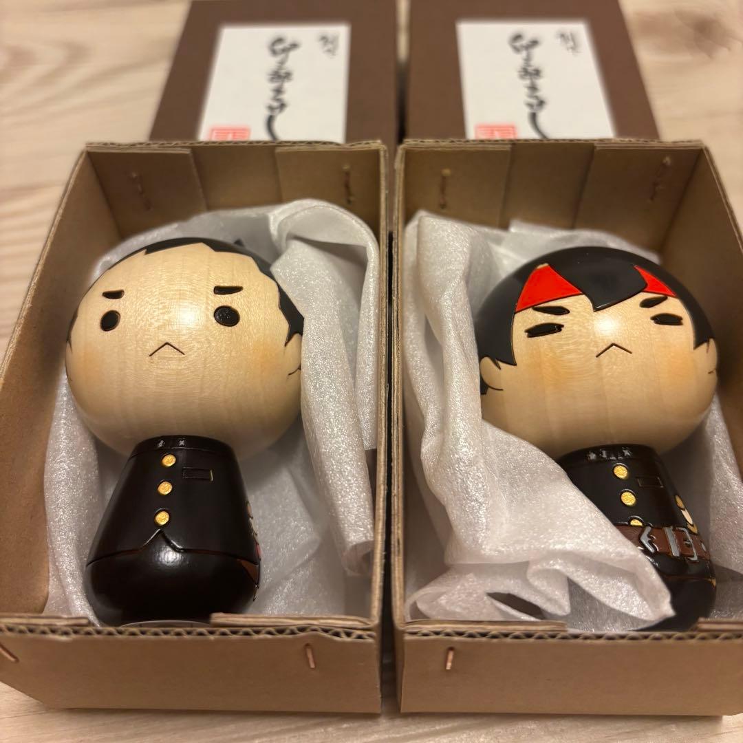 大逆転裁判　卯三郎の孫 コラボこけし 成歩堂龍ノ介　亜双義一真　セット