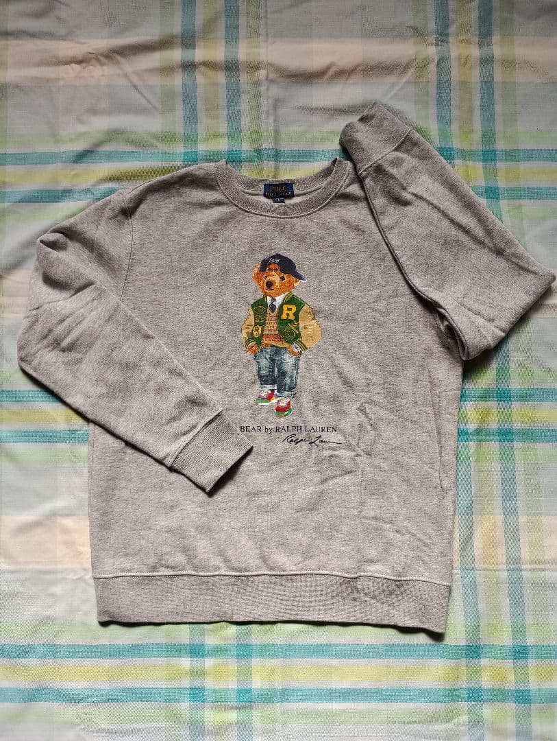 ラルフローレン　裏起毛トレーナー　ポロベア　160㎝相当　チルドレン　グレー