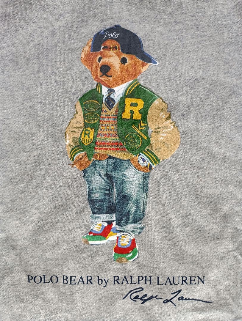 ラルフローレン　裏起毛トレーナー　ポロベア　160㎝相当　チルドレン　グレー