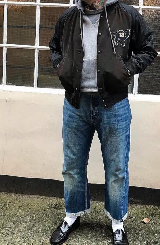 RRL　バーシティジャケット　黒猫　Sサイズ