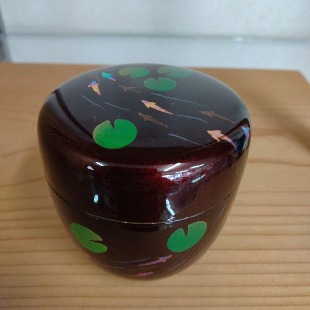 茶道具　期間限定特価　メダカ蒔絵中棗　内梨子地　新品未使用品