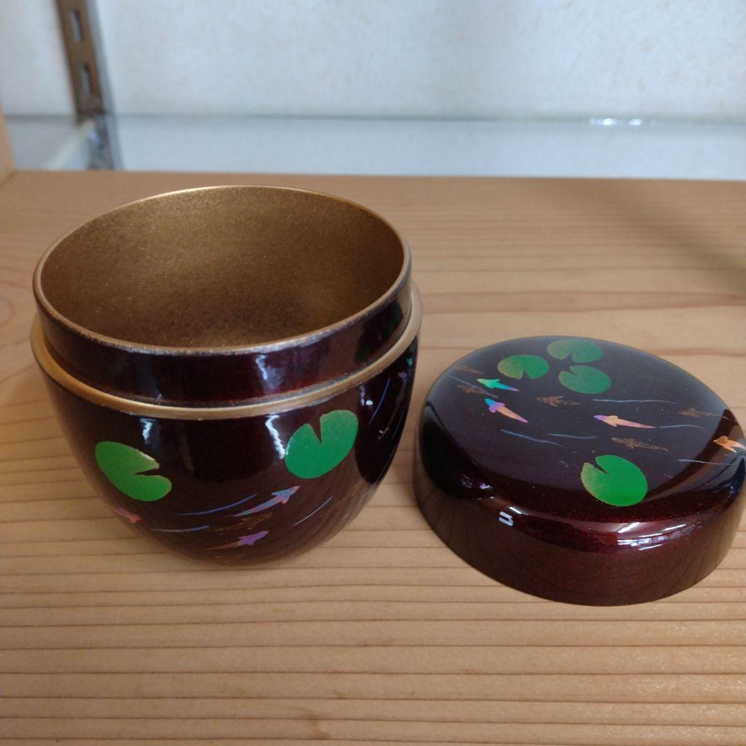 茶道具　期間限定特価　メダカ蒔絵中棗　内梨子地　新品未使用品