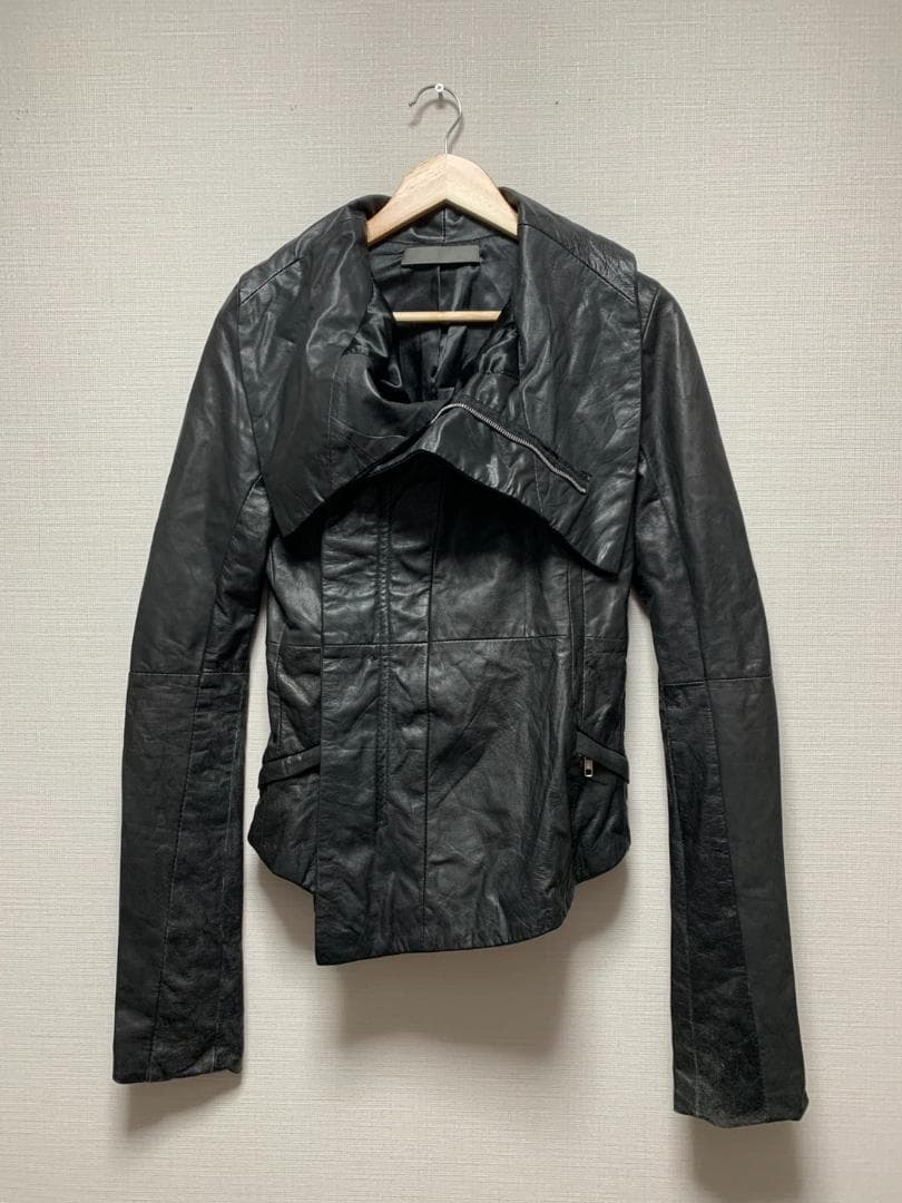 [00s EKAM] シングルライダース レザージャケット S 羊革 ブラック