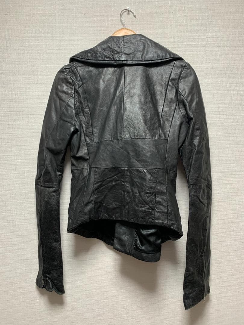 [00s EKAM] シングルライダース レザージャケット S 羊革 ブラック
