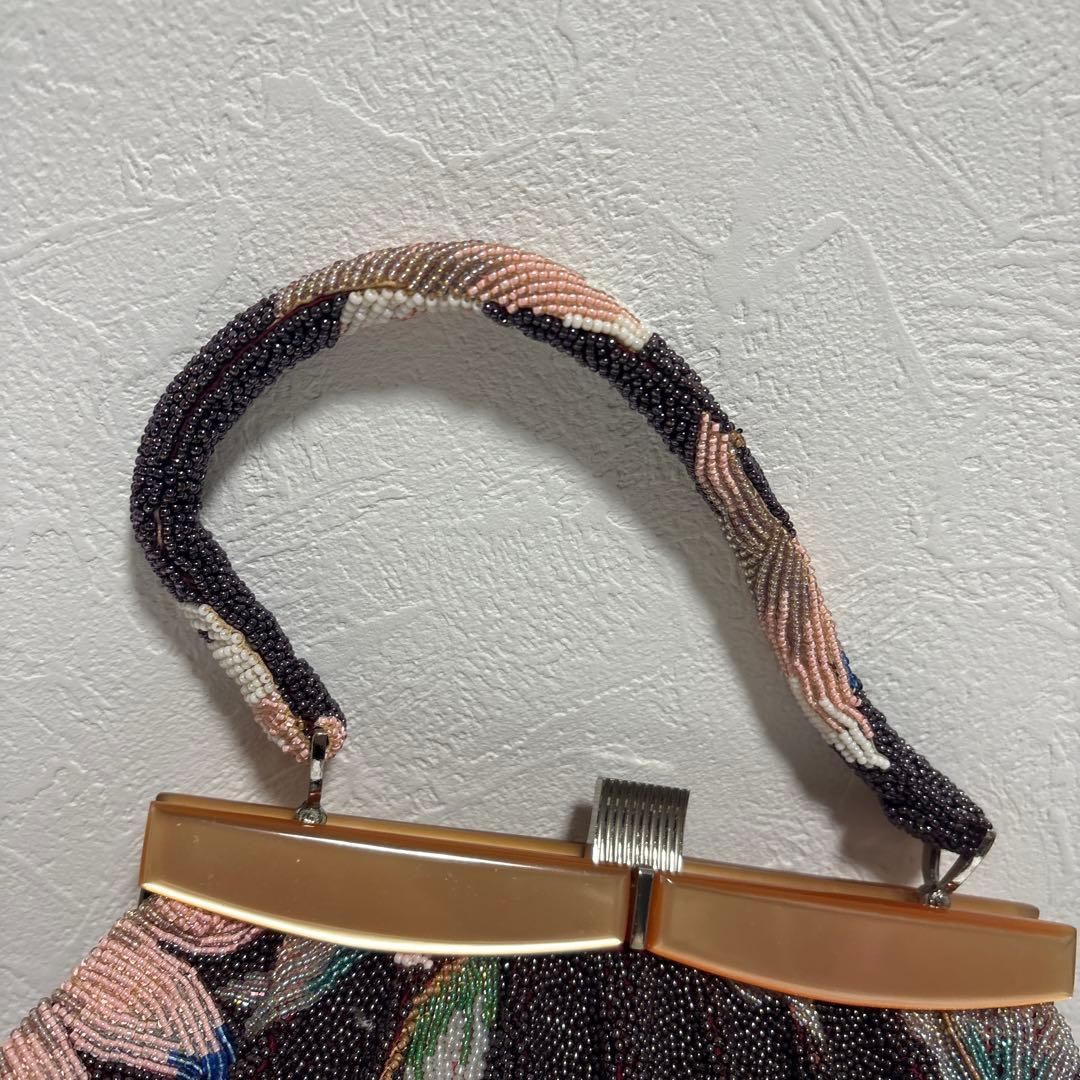 花柄ビーズバッグ/ビーズバック/和装/ヴィンテージ