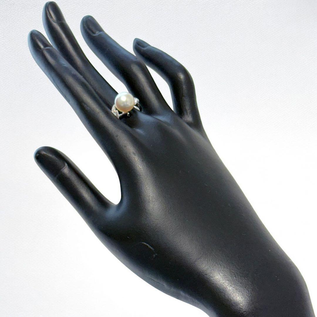 【新品仕上げ済み】ミキモト　ダイヤ　アコヤ　パール　リング　指輪　Pt950