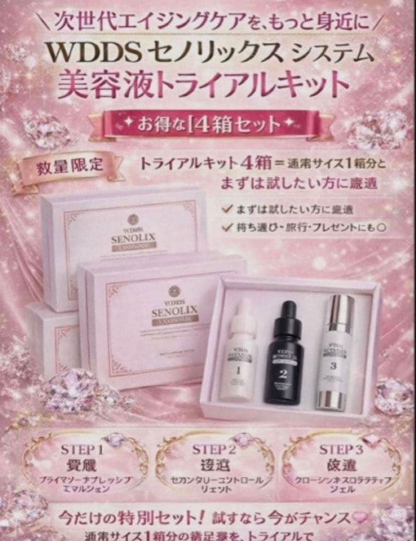WDDS セノリックスシステム(トライアルキット)8箱セット　歯磨き粉3本