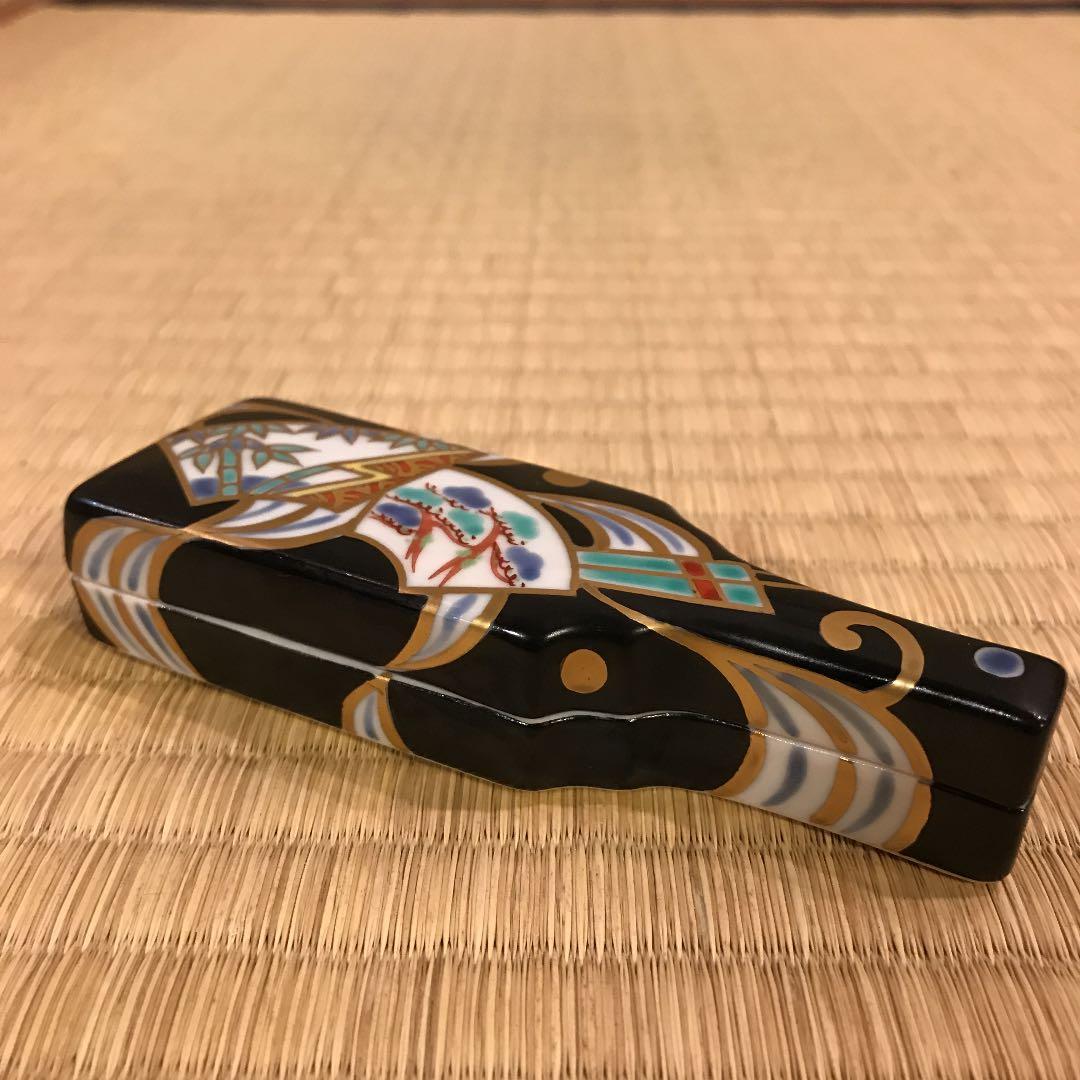 茶道具　扇面絵羽子板香合