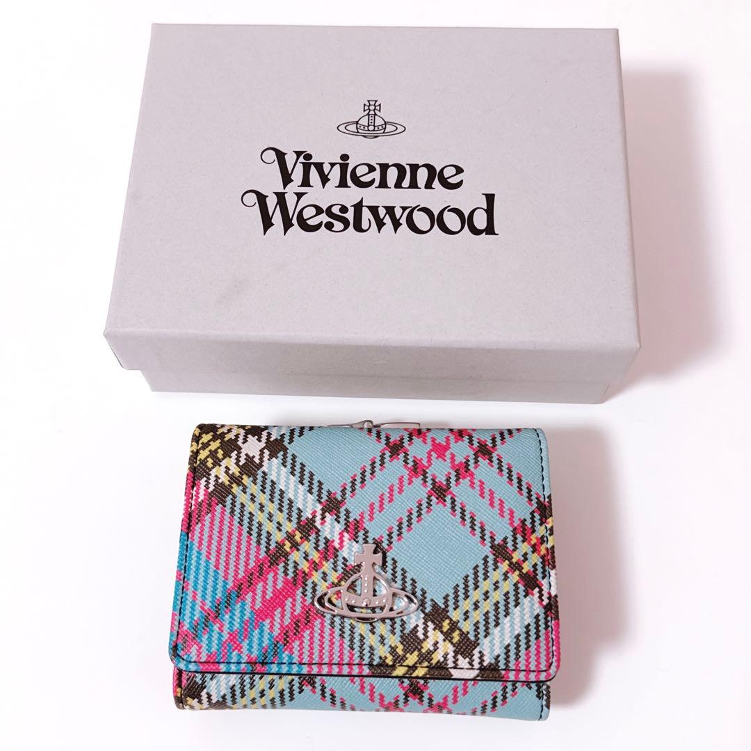Vivienne Westwood がま口三つ折り財布　チェック