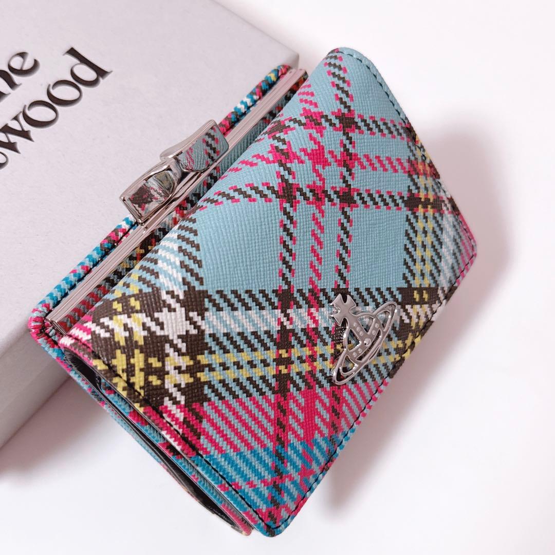 Vivienne Westwood がま口三つ折り財布　チェック