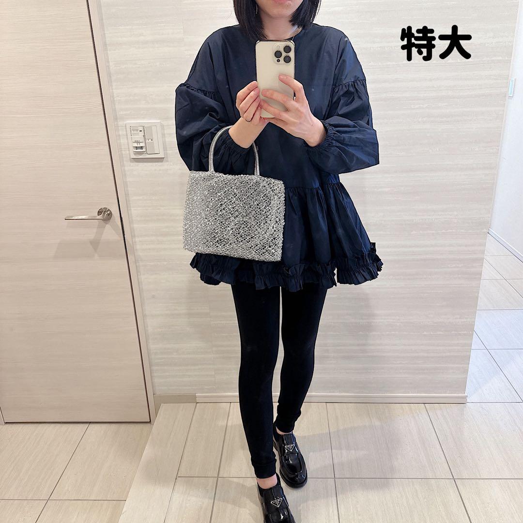 特大サイズ)即購入OK)ワイヤーバッグシルバー　ハンドメイド